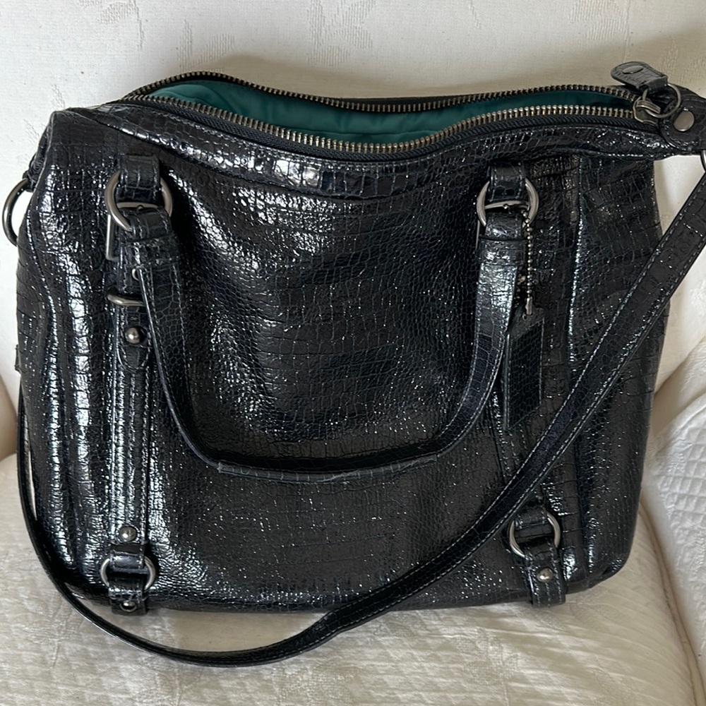 Vintage Coach Black Crocodile Leather Bag